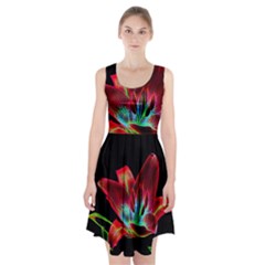 Flower Pattern-design-abstract-background Racerback Midi Dress by Amaryn4rt