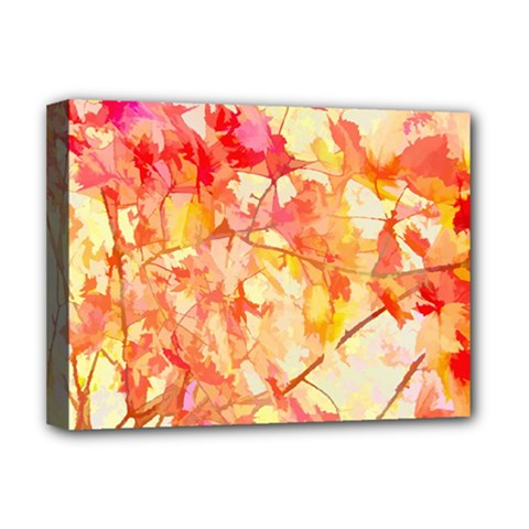 Monotype Art Pattern Leaves Colored Autumn Deluxe Canvas 16  X 12  (stretched)  by Amaryn4rt