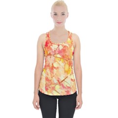 Monotype Art Pattern Leaves Colored Autumn Piece Up Tank Top by Amaryn4rt