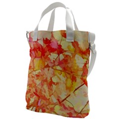 Monotype Art Pattern Leaves Colored Autumn Canvas Messenger Bag by Amaryn4rt