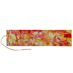 Monotype Art Pattern Leaves Colored Autumn Roll Up Canvas Pencil Holder (l) by Amaryn4rt