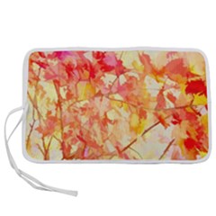 Monotype Art Pattern Leaves Colored Autumn Pen Storage Case (s) by Amaryn4rt