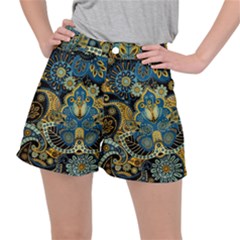 Retro Ethnic Background Pattern Vector Women s Ripstop Shorts by Amaryn4rt