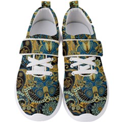 Retro Ethnic Background Pattern Vector Men s Velcro Strap Shoes by Amaryn4rt