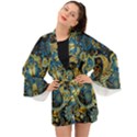 Retro Ethnic Background Pattern Vector Long Sleeve Kimono View1