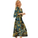 Retro Ethnic Background Pattern Vector Midsummer Wrap Dress View3