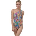 Sakura-cherry-blossom-floral To One Side Swimsuit View1