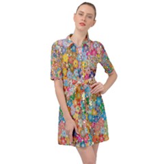 Sakura-cherry-blossom-floral Belted Shirt Dress by Amaryn4rt