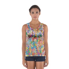 Monotype Art Pattern Leaves Colored Autumn Sport Tank Top  by Amaryn4rt