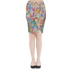 Sakura-cherry-blossom-floral Midi Wrap Pencil Skirt by Amaryn4rt