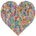 Sakura-cherry-blossom-floral Wooden Puzzle Heart View1