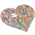 Sakura-cherry-blossom-floral Wooden Puzzle Heart View3