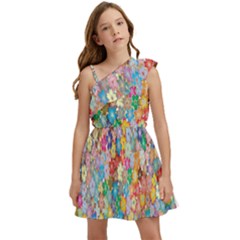 Retro Ethnic Background Pattern Vector Kids  One Shoulder Party Dress by Amaryn4rt