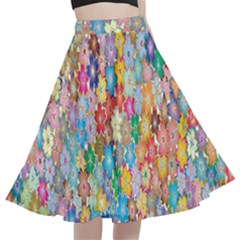 Retro Ethnic Background Pattern Vector A-line Full Circle Midi Skirt With Pocket by Amaryn4rt