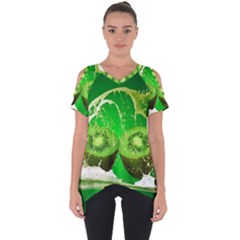 Kiwi Fruit Vitamins Healthy Cut Cut Out Side Drop T-shirt by Amaryn4rt