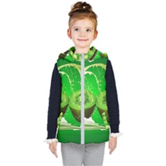 Kiwi Fruit Vitamins Healthy Cut Kids  Hooded Puffer Vest by Amaryn4rt