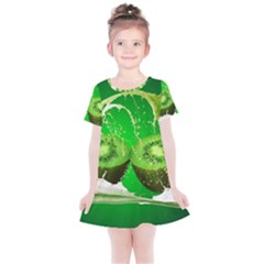 Kiwi Fruit Vitamins Healthy Cut Kids  Simple Cotton Dress by Amaryn4rt