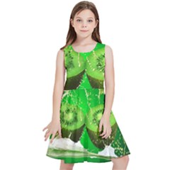 Kiwi Fruit Vitamins Healthy Cut Kids  Skater Dress by Amaryn4rt