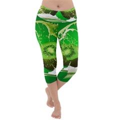 Kiwi Fruit Vitamins Healthy Cut Lightweight Velour Capri Yoga Leggings by Amaryn4rt