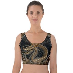 Dragon Pentagram Velvet Crop Top by Amaryn4rt