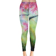 Forests Stunning Glimmer Paintings Sunlight Blooms Plants Love Seasons Traditional Art Flowers Sunsh Everyday Leggings  by Amaryn4rt