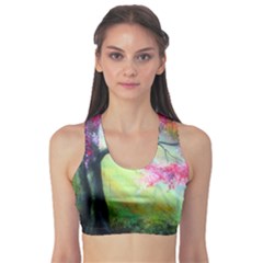 Forests Stunning Glimmer Paintings Sunlight Blooms Plants Love Seasons Traditional Art Flowers Sunsh Fitness Sports Bra by Amaryn4rt