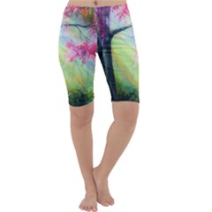 Forests Stunning Glimmer Paintings Sunlight Blooms Plants Love Seasons Traditional Art Flowers Sunsh Cropped Leggings  by Amaryn4rt