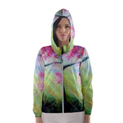 Forests Stunning Glimmer Paintings Sunlight Blooms Plants Love Seasons Traditional Art Flowers Sunsh Women s Hooded Windbreaker by Amaryn4rt