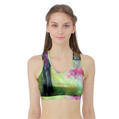 Forests Stunning Glimmer Paintings Sunlight Blooms Plants Love Seasons Traditional Art Flowers Sunsh Sports Bra With Border by Amaryn4rt