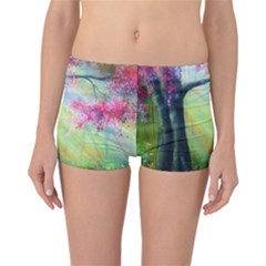 Forests Stunning Glimmer Paintings Sunlight Blooms Plants Love Seasons Traditional Art Flowers Sunsh Reversible Boyleg Bikini Bottoms by Amaryn4rt