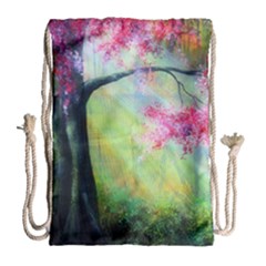 Forests Stunning Glimmer Paintings Sunlight Blooms Plants Love Seasons Traditional Art Flowers Sunsh Drawstring Bag (large) by Amaryn4rt