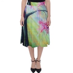 Forests Stunning Glimmer Paintings Sunlight Blooms Plants Love Seasons Traditional Art Flowers Sunsh Classic Midi Skirt by Amaryn4rt