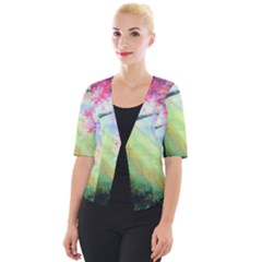 Forests Stunning Glimmer Paintings Sunlight Blooms Plants Love Seasons Traditional Art Flowers Sunsh Cropped Button Cardigan by Amaryn4rt