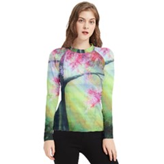 Forests Stunning Glimmer Paintings Sunlight Blooms Plants Love Seasons Traditional Art Flowers Sunsh Women s Long Sleeve Rash Guard by Amaryn4rt