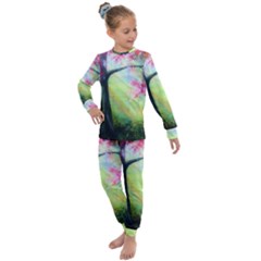 Forests Stunning Glimmer Paintings Sunlight Blooms Plants Love Seasons Traditional Art Flowers Sunsh Kids  Long Sleeve Set  by Amaryn4rt