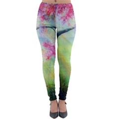 Forests Stunning Glimmer Paintings Sunlight Blooms Plants Love Seasons Traditional Art Flowers Sunsh Lightweight Velour Leggings by Amaryn4rt