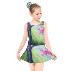 Forests Stunning Glimmer Paintings Sunlight Blooms Plants Love Seasons Traditional Art Flowers Sunsh Kids  Skater Dress Swimsuit by Amaryn4rt