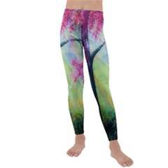 Forests Stunning Glimmer Paintings Sunlight Blooms Plants Love Seasons Traditional Art Flowers Sunsh Kids  Lightweight Velour Leggings by Amaryn4rt