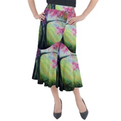 Forests Stunning Glimmer Paintings Sunlight Blooms Plants Love Seasons Traditional Art Flowers Sunsh Midi Mermaid Skirt by Amaryn4rt