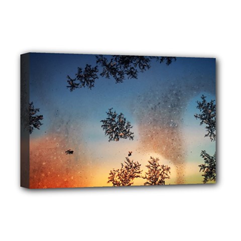 Hardest-frost-winter-cold-frozen Deluxe Canvas 18  X 12  (stretched) by Amaryn4rt