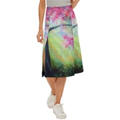 Forests Stunning Glimmer Paintings Sunlight Blooms Plants Love Seasons Traditional Art Flowers Sunsh Midi Panel Skirt by Amaryn4rt