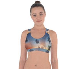 Hardest-frost-winter-cold-frozen Cross String Back Sports Bra by Amaryn4rt