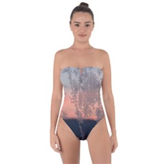 Hardest-frost-winter-cold-frozen Tie Back One Piece Swimsuit by Amaryn4rt