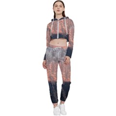 Hardest-frost-winter-cold-frozen Cropped Zip Up Lounge Set by Amaryn4rt