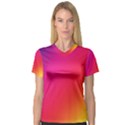 Rainbow Colors V-Neck Sport Mesh T-Shirt View1