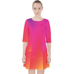 Rainbow Colors Quarter Sleeve Pocket Dress by Amaryn4rt