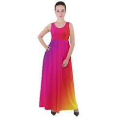 Rainbow Colors Empire Waist Velour Maxi Dress by Amaryn4rt