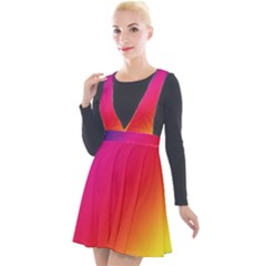 Rainbow Colors Plunge Pinafore Velour Dress by Amaryn4rt