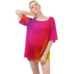 Rainbow Colors Oversized Chiffon Top by Amaryn4rt