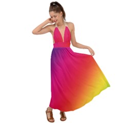 Rainbow Colors Backless Maxi Beach Dress by Amaryn4rt